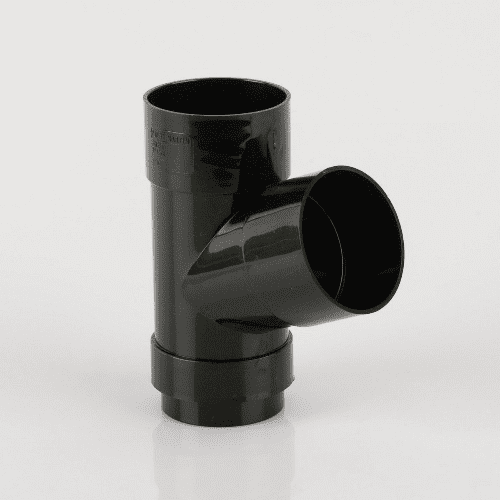 BRETT MARTIN 68mm Round Downpipe 112.5Deg Branch Black BR218B