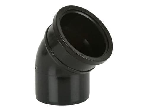 BRETT MARTIN Pushfit 110mm Soil 135Deg Bend Single Socket Black BS422B
