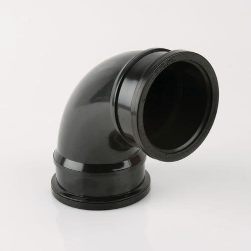 BRETT MARTIN Pushfit 110mm Soil 92.5Deg Double Socket Bend Black BS480B