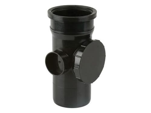 BRETT MARTIN Pushfit 110mm Soil Access Pipe Single Socket Black BS410B