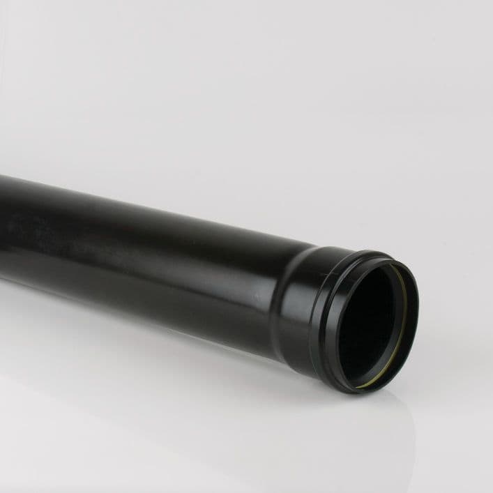 BRETT MARTIN Pushfit 110mm x 4m Soil Pipe Single Socket Black BS415B