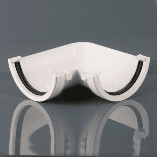 BRETT MARTIN Roundstyle 112mm Gutter Angle 90Deg White BR048W