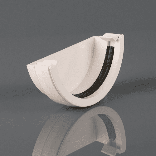 BRETT MARTIN Roundstyle 112mm Gutter External Stop End White BR047W