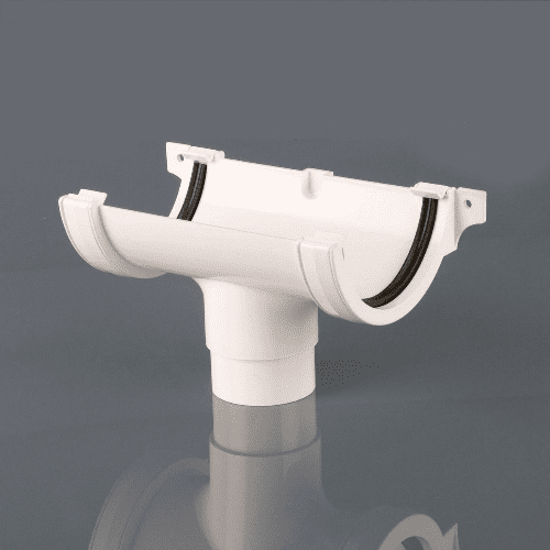 BRETT MARTIN Roundstyle 112mm Gutter Running Outlet White BR045W