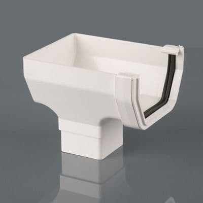 BRETT MARTIN Squarestyle 114mm Gutter Stop End Outlet White BR556W