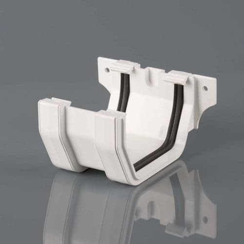 BRETT MARTIN Squarestyle 114mm Gutter Union Bracket White BR054W