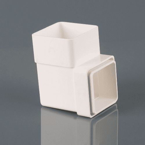 BRETT MARTIN Squarestyle 65mm P/E Downpipe 92.5Deg Bend White BR508W