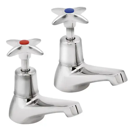 DEVA Cross Handle Basin Taps Chrome 181X