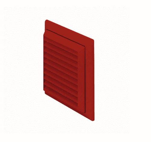DOMUS 100mm Outlet With Louvred Grille Terracotta 4904T