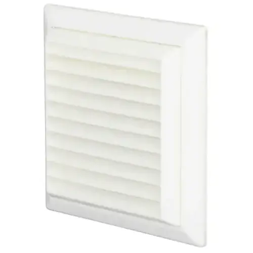 DOMUS 100mm Outlet With Louvred Grille White 4904W