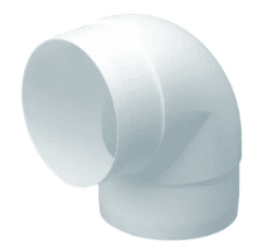 DOMUS Prepack 100mm Rigid Duct 90 Deg. Horizontal Bend 40490