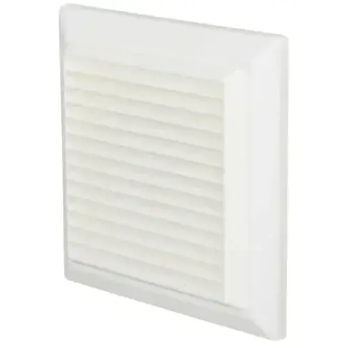 DOMUS Prepack 125mm Louvred Grille Round Spigot White 55904W