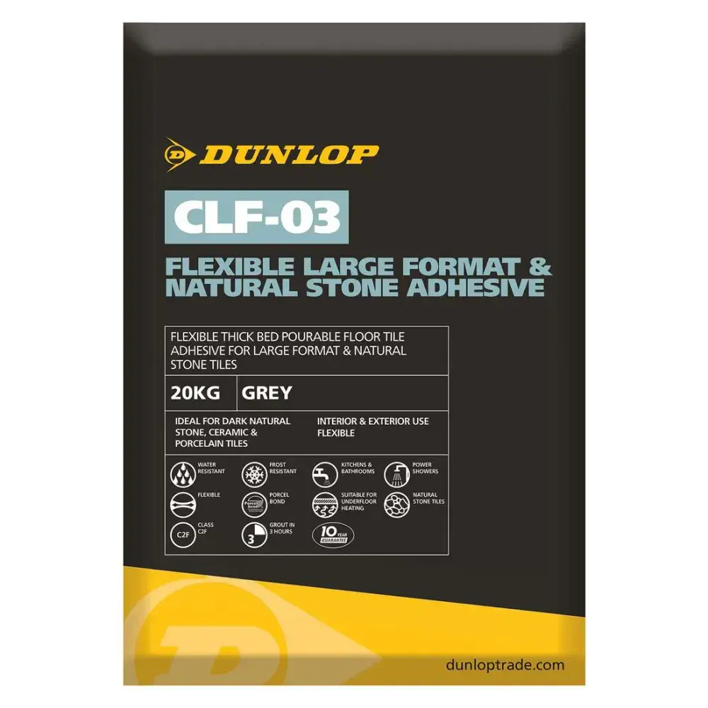 DUNLOP CLF-03 20kg Flexible Paving Adhesive Grey 37942