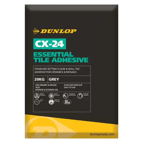 DUNLOP CX-24 20kg Essential Tile Adhesive Grey 37934