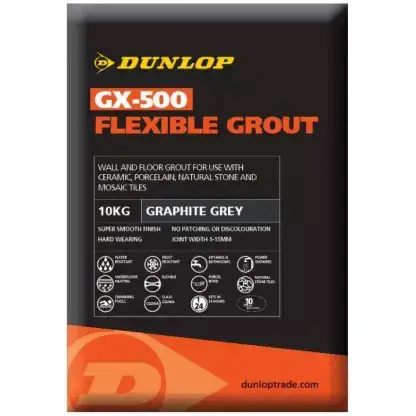 DUNLOP GX-500 Flexible Grout 10kg Graphite Grey 25956