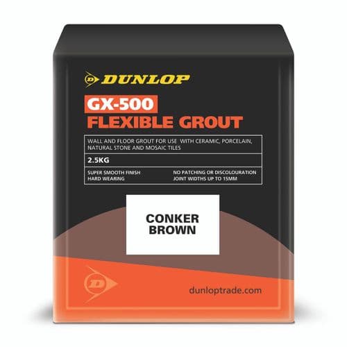 DUNLOP GX-500 Flexible Grout 2.5kg Conker Brown 25974