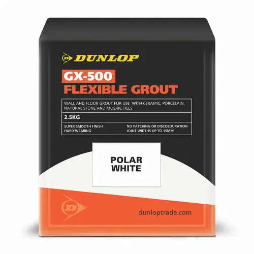 DUNLOP GX-500 Flexible Grout 2.5kg Polar White 25944