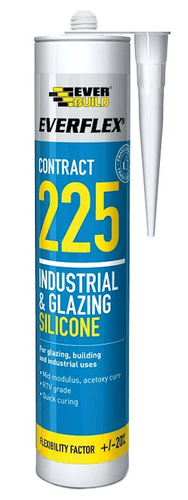 EVERBUILD 295ml Everflex Contract 225 Industrial & Glazing Silicone White 225WE