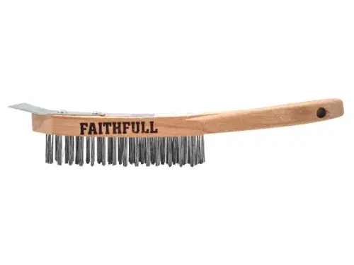 FAITHFULL Heavy Duty Scratch Brush 4 Row + Scraper FAI6804SRF