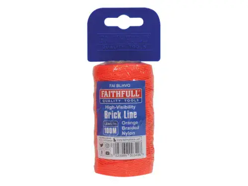 FAITHFULL Hi Vis 105M Nylon Chalk Line Orange FAIBLHVO