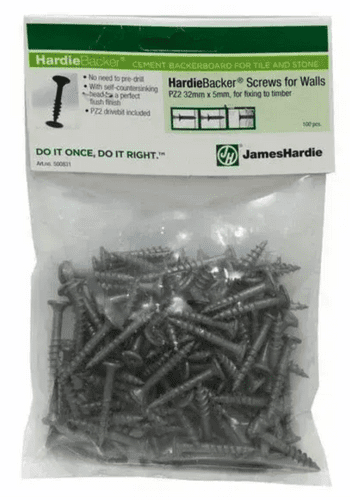 HARDIEBACKER 25mm Screws for Floors Bag 100 + Bit 500837