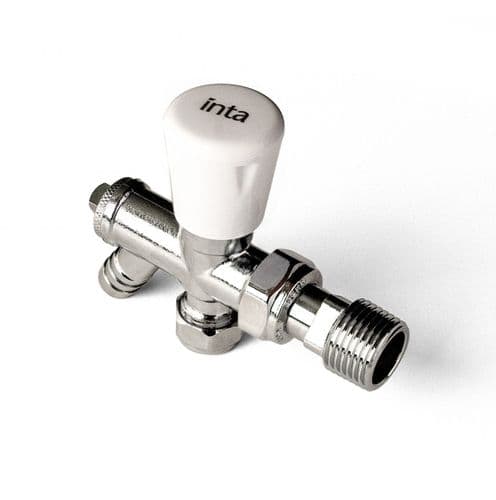 INTA 10mm Manual Straight Radiator Valve + Drain Off Tail MRV10DO