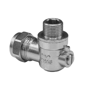 MASTERFLOW 15mm x 1/2" Isolating Valve Angled CP M28150400AP