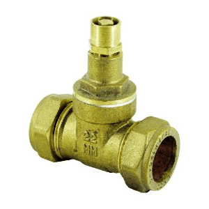 MASTERFLOW 22mm YB Compression Lockshield Gate Valve M33220000LPLK