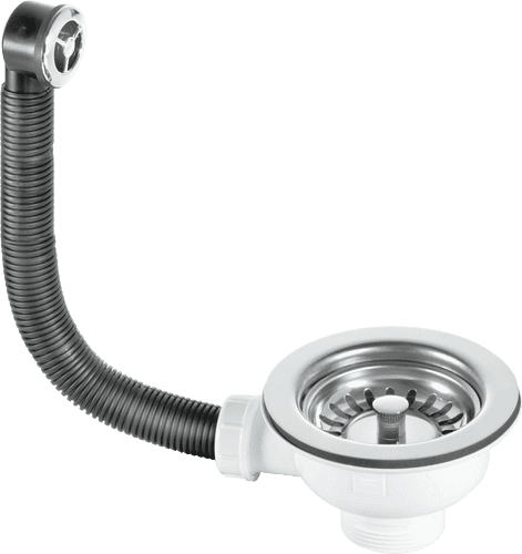 McALPINE 1 1/2" Basket Strainer Waste With 113mm Flange & CP Overflow Grid BWSTOFSS