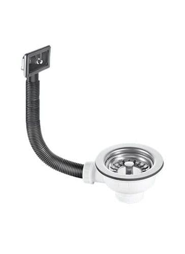 McALPINE 1 1/2" Basket Strainer Waste With 85mm Flange Rectangular Overflow BWSTOFRS