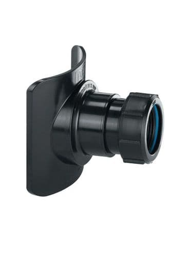 McALPINE  Black Mechanical Pipe Boss Connector 32mm BOSSCONN110-BL