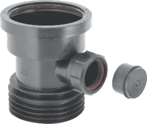 McALPINE Drain Connector + Boss Black DC1-BL-BO