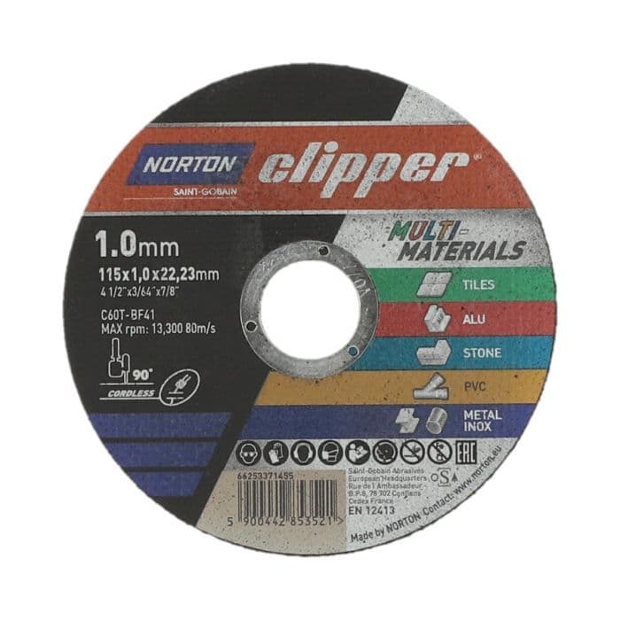 NORTON Clipper MP 115x1x22 Rapid Cutting Disc 66253371455