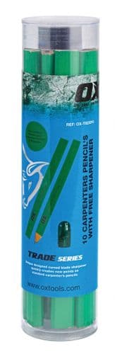 OX Trade Hard Green Carpenters pencils (10pk) OX-T023010