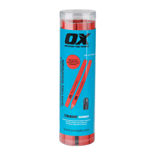 OX Trade Medium Red Carpenters pencils (10pk) OX-T022910