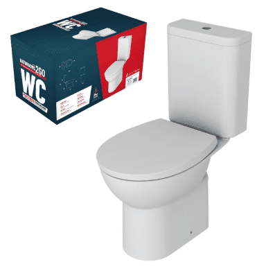 WC 2GO C/C Rimless Toilet & Soft Close Seat - White DIPT0018