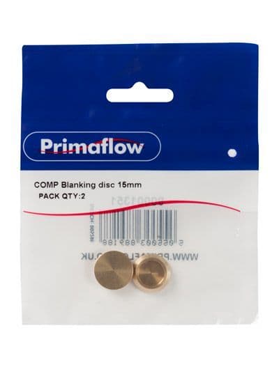 PRIMAFLOW PS COMP 15mm Blanking Disc Pk 2 90001351
