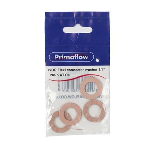 PRIMAFLOW PS WOR 3/4" Flexi Connector Washer (Pk 4) 90010029