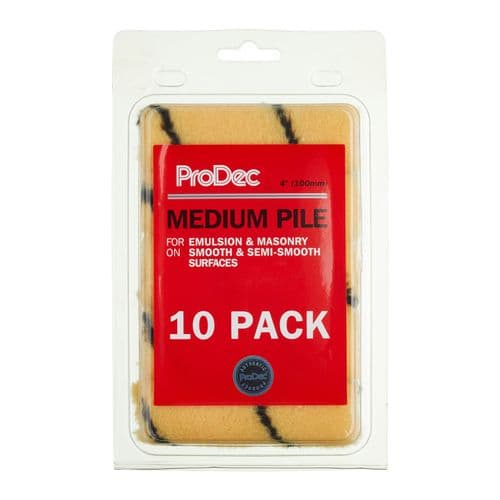 ProDec 4" Medium Pile Woven Acrylic Roller Refills (10 Pk) PRRE040
