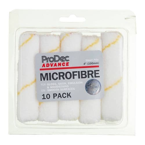 ProDec 4" Short Pile Microfibre Roller Refills (10 Pk) ARRE022