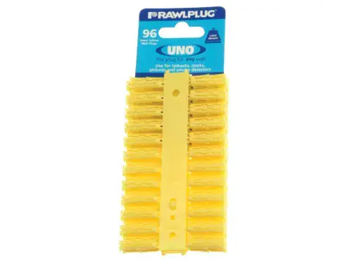 RAWLPLUG Yellow UNO Plugs 5x24mm (Card 96) RAW68500