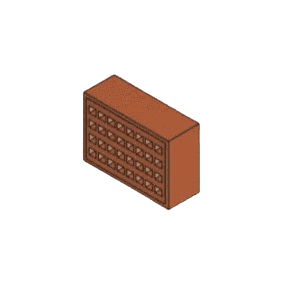 REDBANK 140mmx215mm Sq Hole Clay Airbrick Red SSABRED2214EA