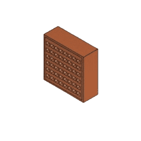 REDBANK 215mmx215mm Sq Hole Clay Airbrick Red SSABRED2222EA