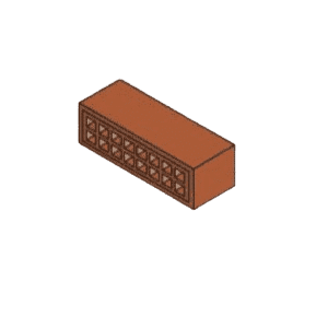 REDBANK 65mmx215mm Sq Hole Clay Airbrick Red SSABRED2207EA