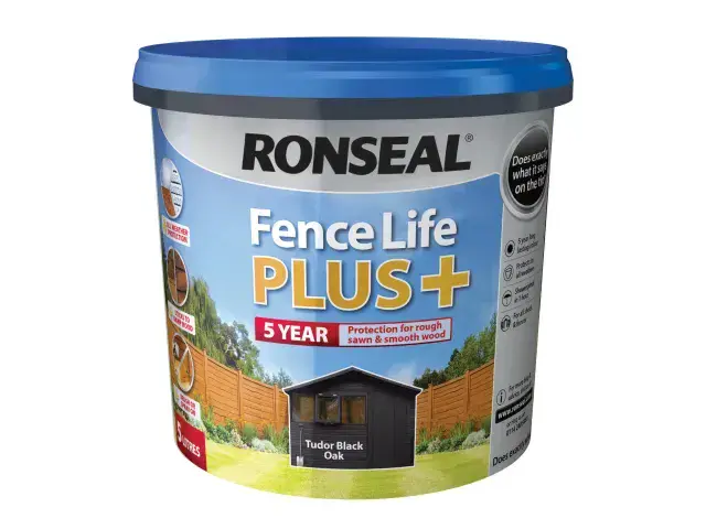 RONSEAL FenceLife Plus+ Fence Paint Black Oak 5L 37630