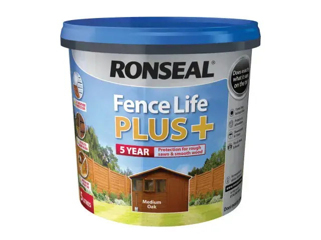 RONSEAL FenceLife Plus+ Fence Paint Medium Oak 5L 37622