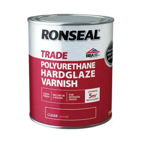 RONSEAL Trade P/U Interior Varnish 750ml Clear Hardglaze 38558