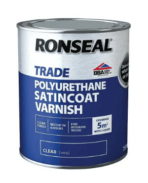 RONSEAL Trade P/U Interior Varnish 750ml Clear Satin 38560