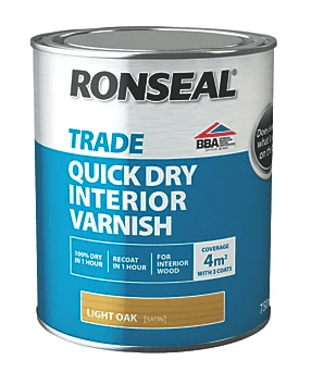 RONSEAL Trade QD Interior Varnish 750ml Light Oak 38542