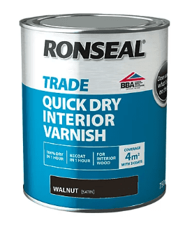 RONSEAL Trade QD Interior Varnish 750ml Walnut 38545